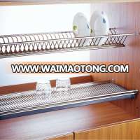 Wholesale Cheap Kitchen Cabinet Stainless Steel Two Tier Hanging Dish Rack