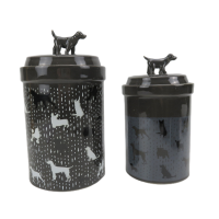 Luxury Design Good Black Color Ceramic Dog Canister