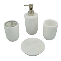 White and Beige bathroom accessory set, hotel bathroom accessory modern