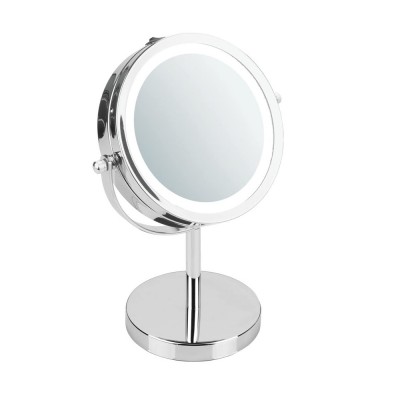 6 Inch Double Sides Swivel LED Makeup Mirror with Magnification 1X/5X for Table Top Cosmetic