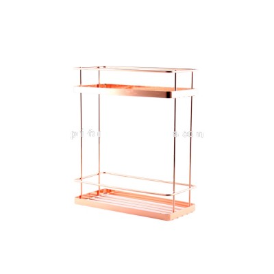 Popular 2- tier copper plated kitchen storage rack/kitchen rack/kitchen utensil rack prices