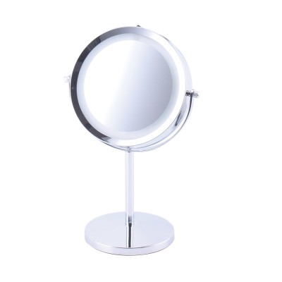 Best Seller 7 Inch Double Sides Swivel LED Makeup Mirror with Magnification 1X/5X for Table Top Cosmetic