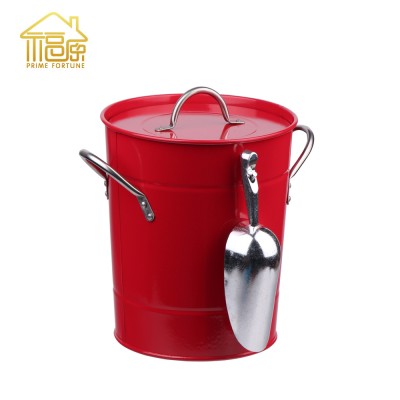 Metal Galvanized Wine Coolers and Chillers ice bucket with lid and scoop