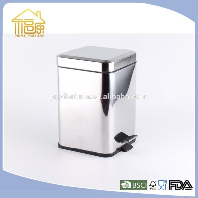 stainless steel 3L square shape trash bin