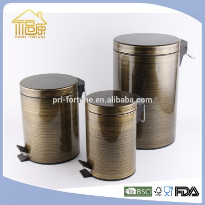 Portable Stainless Steel Foot Pedal Bin Trash Bin With Plastic Inner Bucket in Color Painting