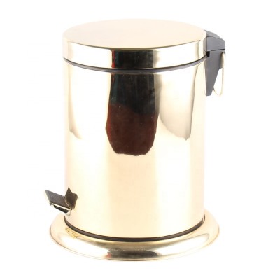 Retro round Gold Color stainless steel Pedal Bin  Dust Bin  Pedal Trash Bin for kitchen for bathroom